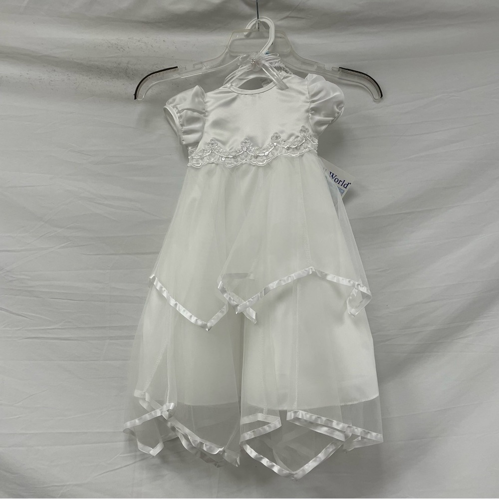 Small World White Dress Size 6-9 Months NWT